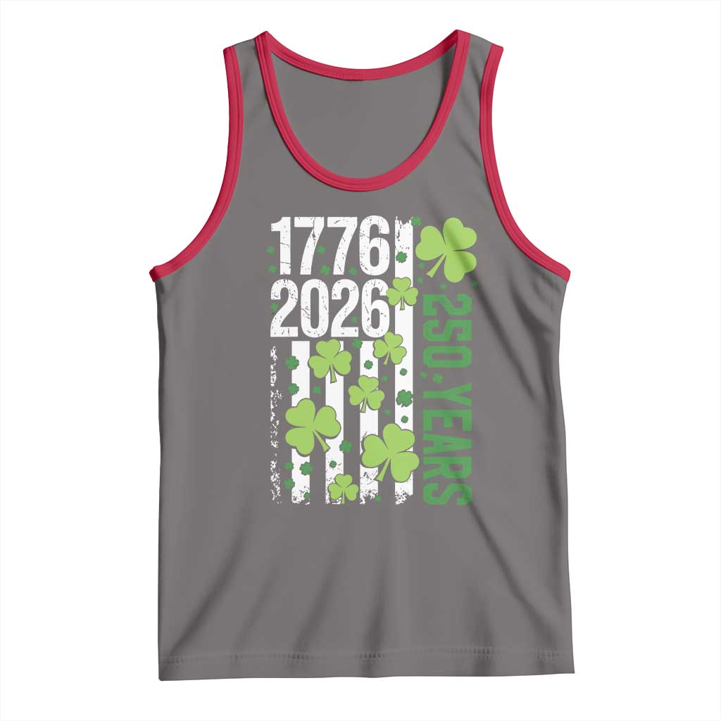 Irish American 250 Years 1776 2026 Patriotic Shamrock Tank Top St Patricks Day Ameria 250th Anniversary