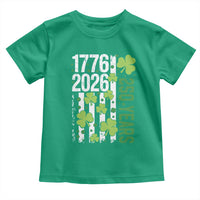 Irish American 250 Years 1776 2026 Patriotic Shamrock Toddler T Shirt St Patricks Day Ameria 250th Anniversary