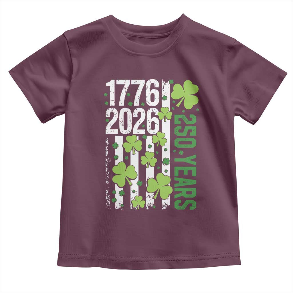 Irish American 250 Years 1776 2026 Patriotic Shamrock Toddler T Shirt St Patricks Day Ameria 250th Anniversary