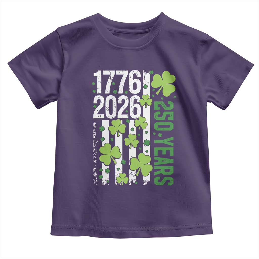 Irish American 250 Years 1776 2026 Patriotic Shamrock Toddler T Shirt St Patricks Day Ameria 250th Anniversary