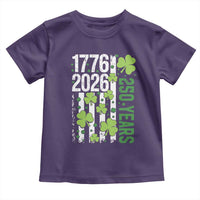 Irish American 250 Years 1776 2026 Patriotic Shamrock Toddler T Shirt St Patricks Day Ameria 250th Anniversary