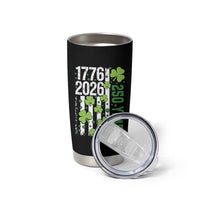 Irish American 250 Years 1776 2026 Patriotic Shamrock Tumbler Cup St Patricks Day Ameria 250th Anniversary
