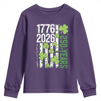 Irish American 250 Years 1776 2026 Patriotic Shamrock Youth Sweatshirt St Patricks Day Ameria 250th Anniversary