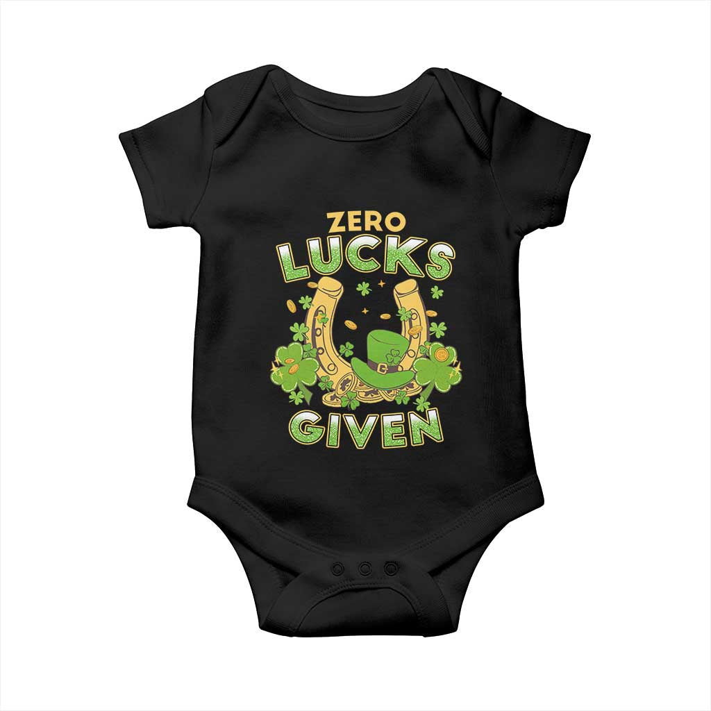 Funny St Patricks Day Baby Onesie Zero Lucks Given Irish Shamrock