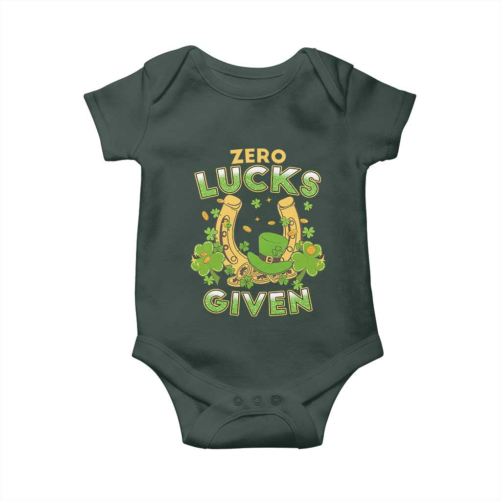 Funny St Patricks Day Baby Onesie Zero Lucks Given Irish Shamrock