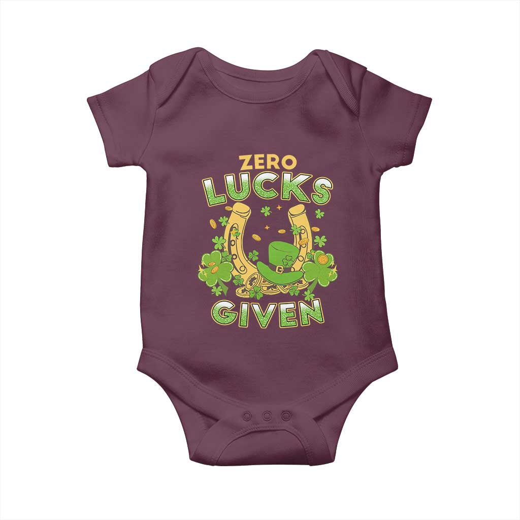 Funny St Patricks Day Baby Onesie Zero Lucks Given Irish Shamrock