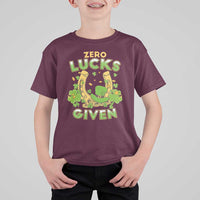 Funny St Patricks Day T Shirt For Kid Zero Lucks Given Irish Shamrock - Wonder Print Shop