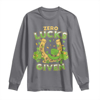 Funny St Patricks Day Long Sleeve Shirt Zero Lucks Given Irish Shamrock