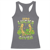 Funny St Patricks Day Racerback Tank Top Zero Lucks Given Irish Shamrock