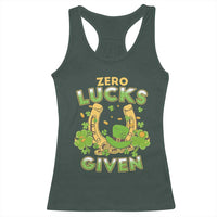 Funny St Patricks Day Racerback Tank Top Zero Lucks Given Irish Shamrock