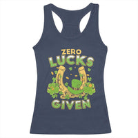 Funny St Patricks Day Racerback Tank Top Zero Lucks Given Irish Shamrock