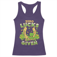 Funny St Patricks Day Racerback Tank Top Zero Lucks Given Irish Shamrock