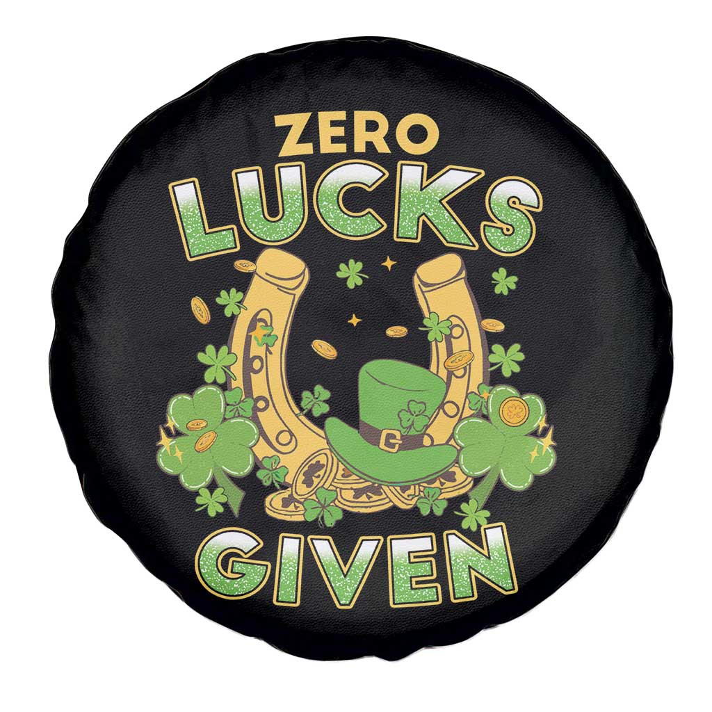 Funny St Patricks Day Spare Tire Cover Zero Lucks Given Irish Shamrock