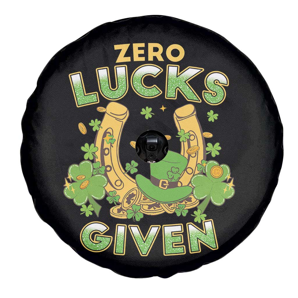 Funny St Patricks Day Spare Tire Cover Zero Lucks Given Irish Shamrock