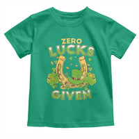 Funny St Patricks Day Toddler T Shirt Zero Lucks Given Irish Shamrock