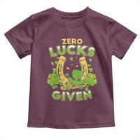 Funny St Patricks Day Toddler T Shirt Zero Lucks Given Irish Shamrock
