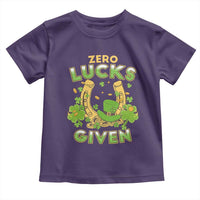 Funny St Patricks Day Toddler T Shirt Zero Lucks Given Irish Shamrock