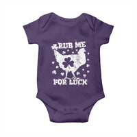 Funny St Patricks Day Baby Onesie Rub Me For Luck Shamrock Irish Cock Chicken