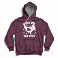 Rub Me For Luck Shamrock Irish Chicken St Patricks Day Hoodie - Wonder Print Shop