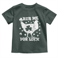 Funny St Patricks Day Toddler T Shirt Rub Me For Luck Shamrock Irish Cock Chicken