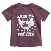 Funny St Patricks Day Toddler T Shirt Rub Me For Luck Shamrock Irish Cock Chicken