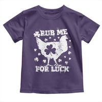 Funny St Patricks Day Toddler T Shirt Rub Me For Luck Shamrock Irish Cock Chicken