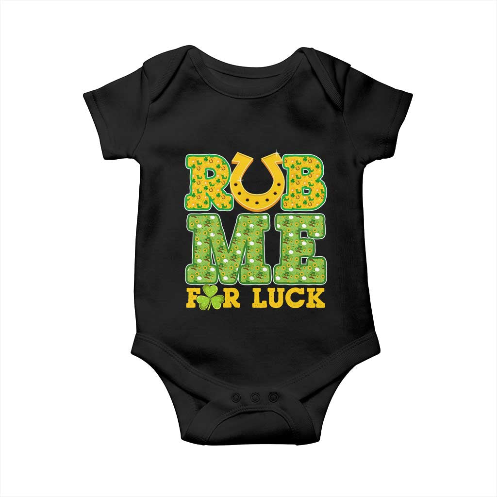 Funny St Patricks Day Baby Onesie Rub Me For Luck Shamrock Adult Humor