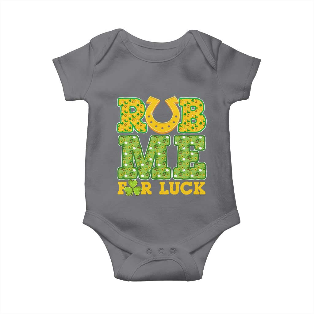 Funny St Patricks Day Baby Onesie Rub Me For Luck Shamrock Adult Humor