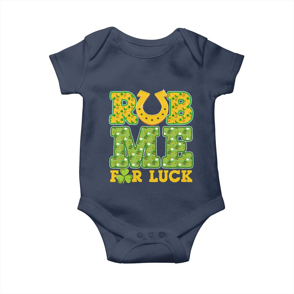 Funny St Patricks Day Baby Onesie Rub Me For Luck Shamrock Adult Humor