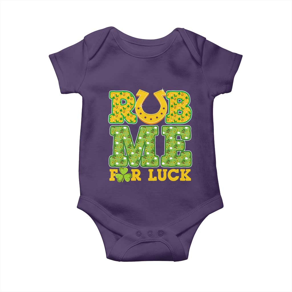 Funny St Patricks Day Baby Onesie Rub Me For Luck Shamrock Adult Humor
