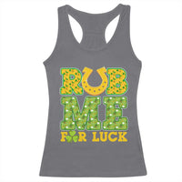 Funny St Patricks Day Racerback Tank Top Rub Me For Luck Shamrock Adult Humor