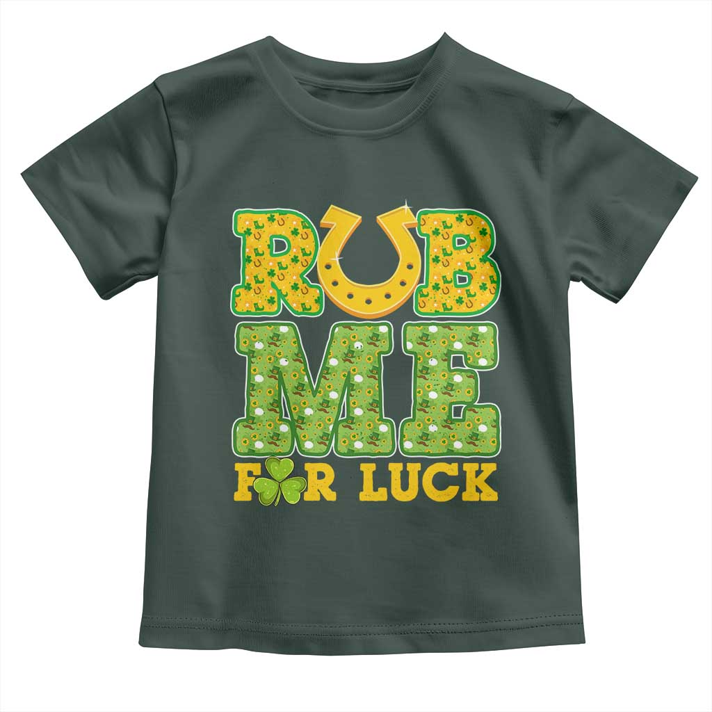 Funny St Patricks Day Toddler T Shirt Rub Me For Luck Shamrock Adult Humor