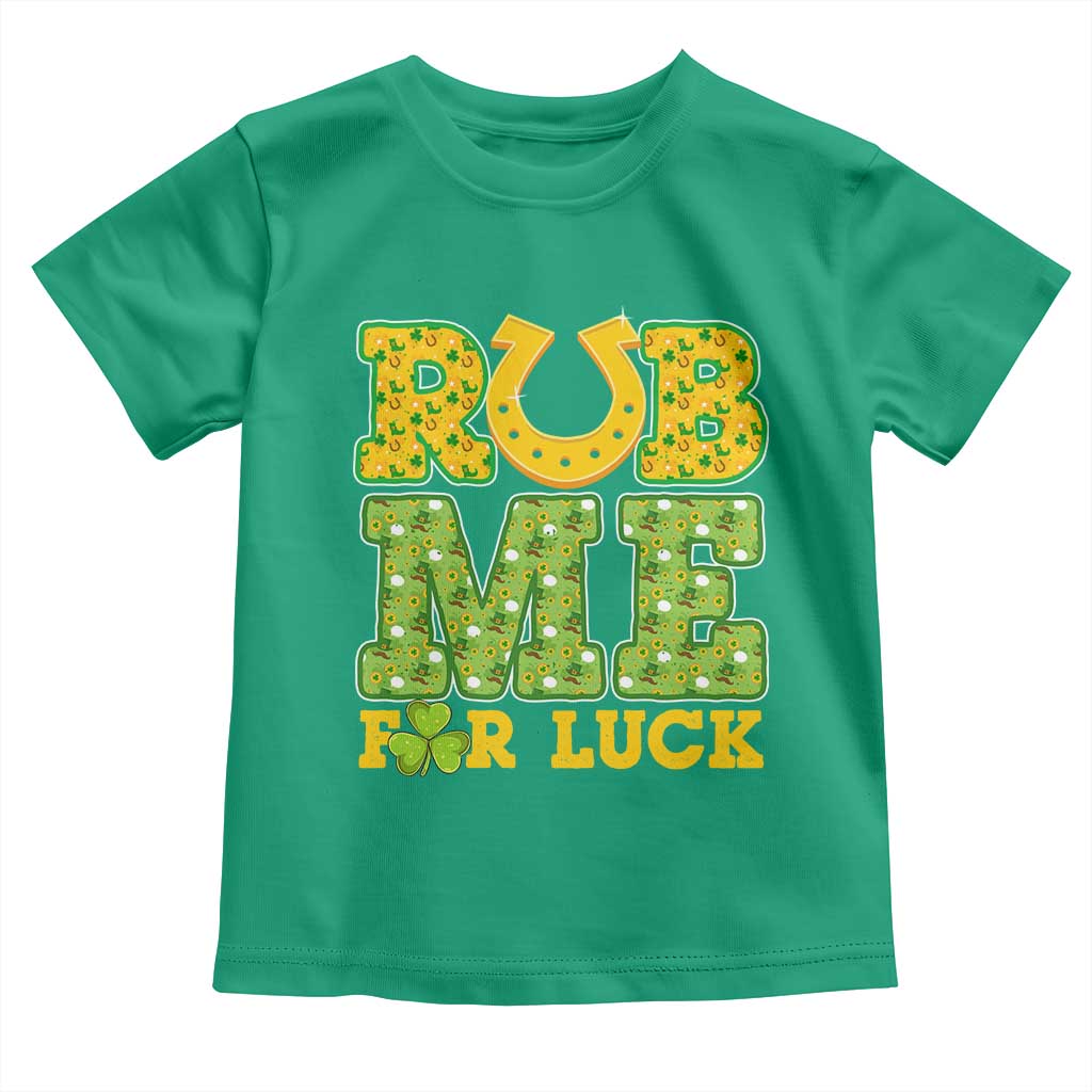 Funny St Patricks Day Toddler T Shirt Rub Me For Luck Shamrock Adult Humor