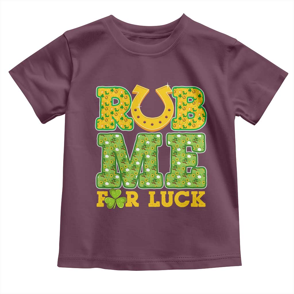 Funny St Patricks Day Toddler T Shirt Rub Me For Luck Shamrock Adult Humor