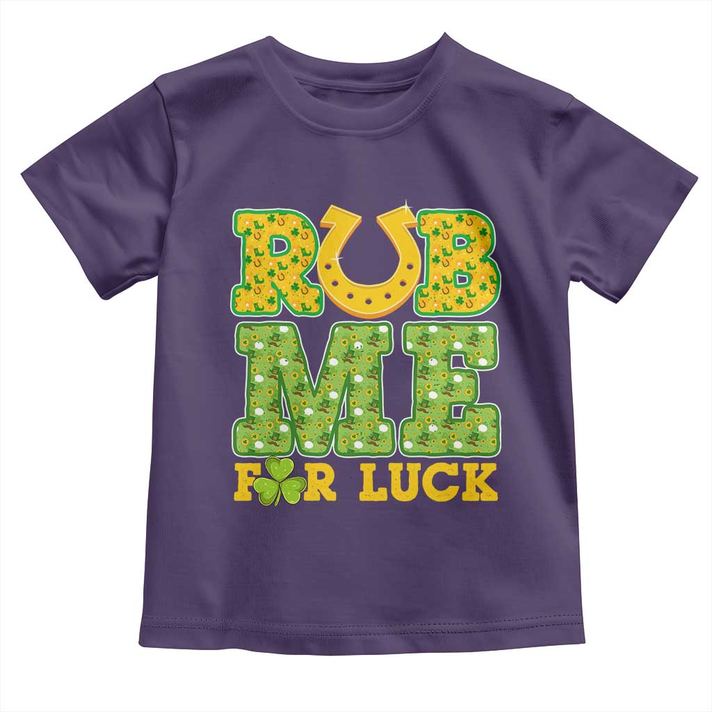 Funny St Patricks Day Toddler T Shirt Rub Me For Luck Shamrock Adult Humor