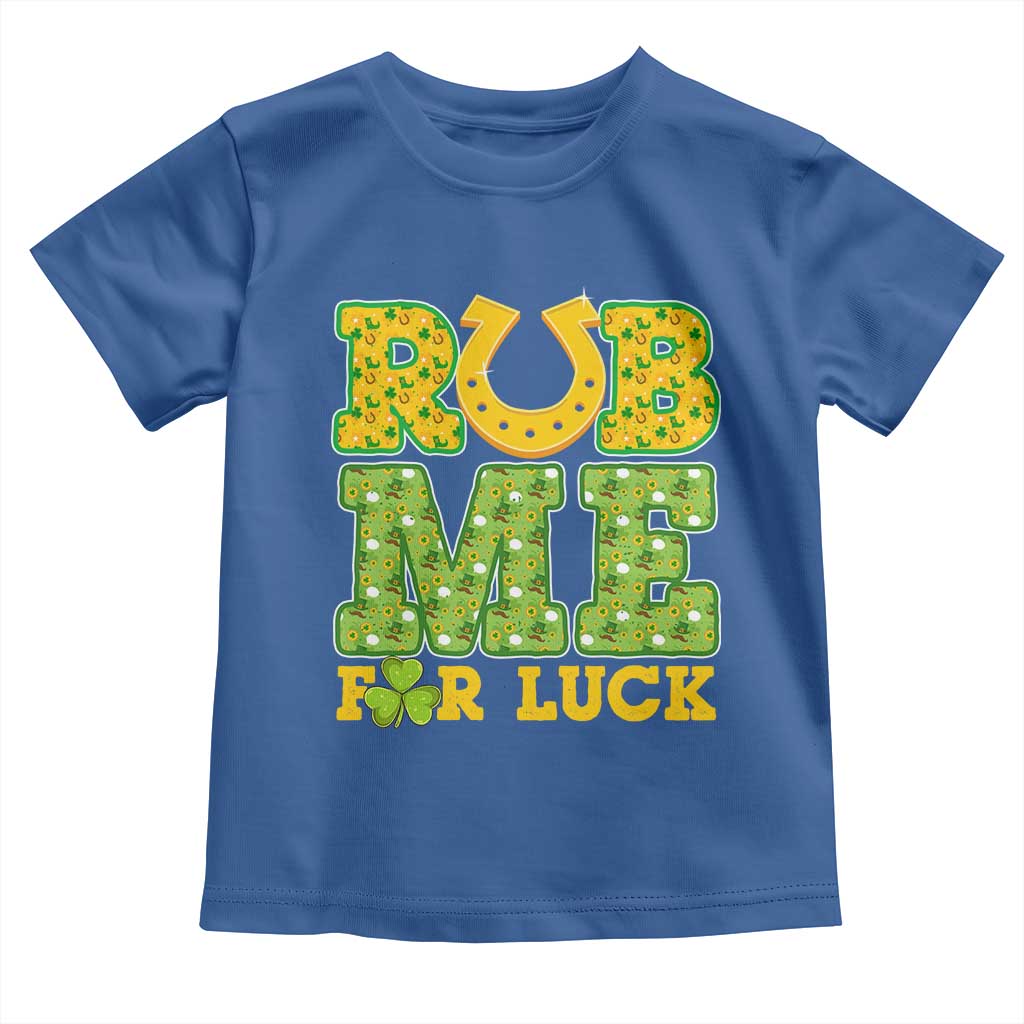 Funny St Patricks Day Toddler T Shirt Rub Me For Luck Shamrock Adult Humor