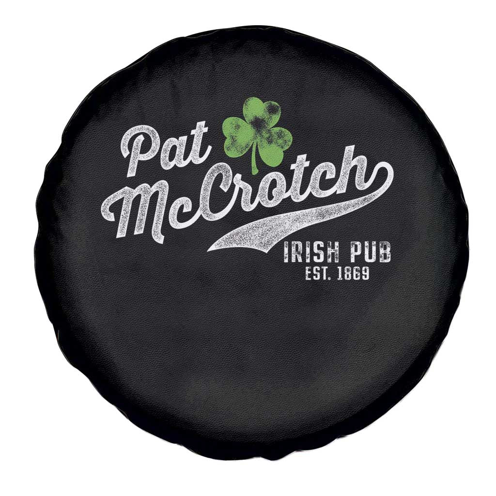 Funny St Patricks Day Spare Tire Cover Pat McCrotch Irish Adult Humor White