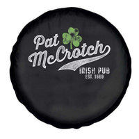 Funny St Patricks Day Spare Tire Cover Pat McCrotch Irish Adult Humor White