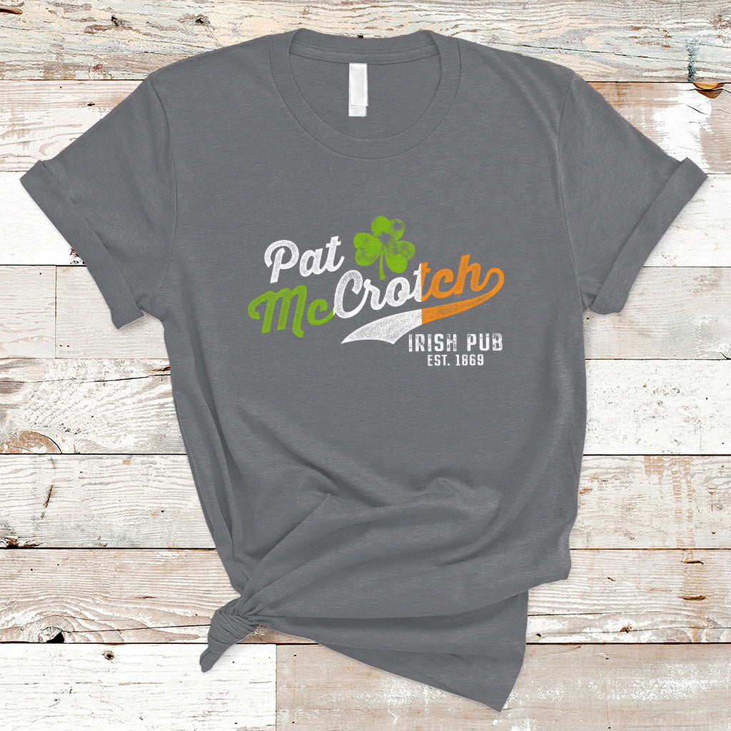Green Pat McCrotch Funny Dirty Adult Humor Irish St Patrick's Day T-Shirt - Wonder Print Shop