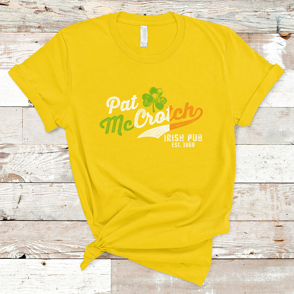Green Pat McCrotch Funny Dirty Adult Humor Irish St Patrick's Day T-Shirt - Wonder Print Shop