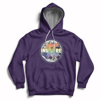 Math teacher hoodie in purple with 3.14 Greek symbol and Inspire graphic