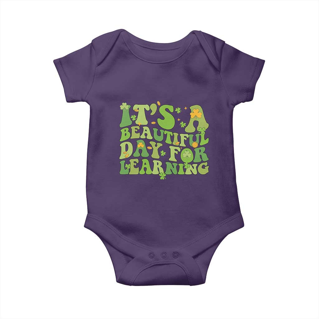 Funny St Patricks Day Baby Onesie It's Beautiful Day For Learning Students