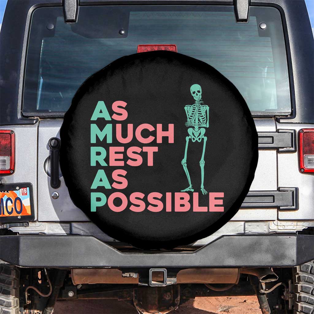 Workout Skeleton Spare Tire Cover As Much Rest As Possible AMRAP Lazy Skeleton Funny Gym Quotes