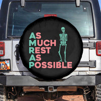 Workout Skeleton Spare Tire Cover As Much Rest As Possible AMRAP Lazy Skeleton Funny Gym Quotes