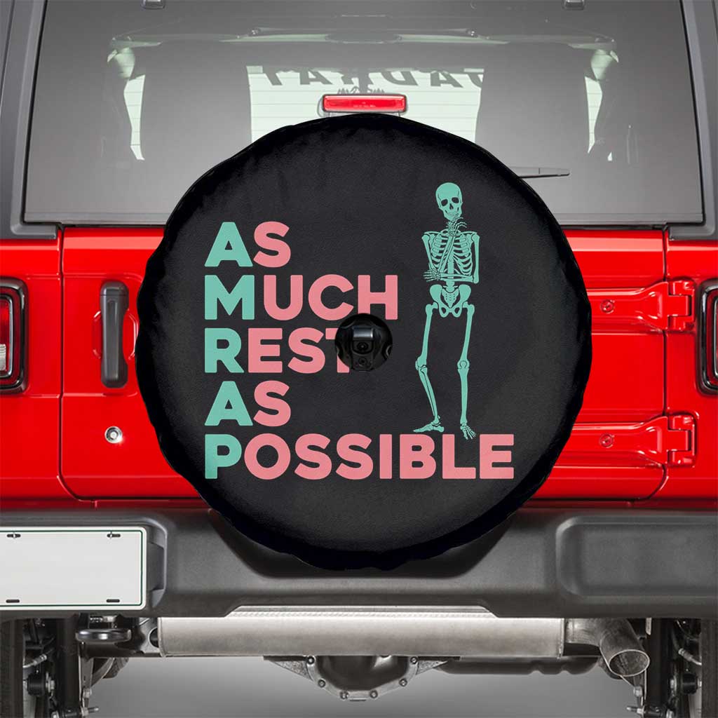 Workout Skeleton Spare Tire Cover As Much Rest As Possible AMRAP Lazy Skeleton Funny Gym Quotes