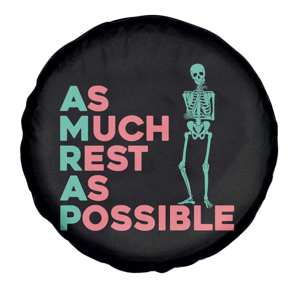 Workout Skeleton Spare Tire Cover As Much Rest As Possible AMRAP Lazy Skeleton Funny Gym Quotes