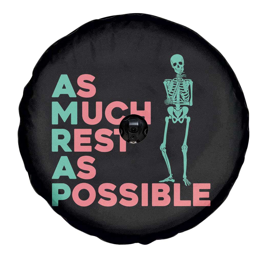 Workout Skeleton Spare Tire Cover As Much Rest As Possible AMRAP Lazy Skeleton Funny Gym Quotes