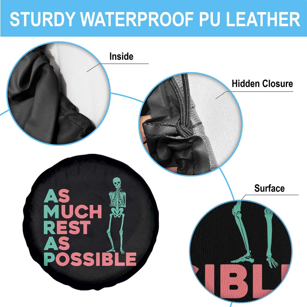 Workout Skeleton Spare Tire Cover As Much Rest As Possible AMRAP Lazy Skeleton Funny Gym Quotes