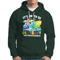 Autism Awareness Hoodie Autism Whale It's Ok To Be Different Support Squad Raise Awareness Mental Health - Wonder Print Shop