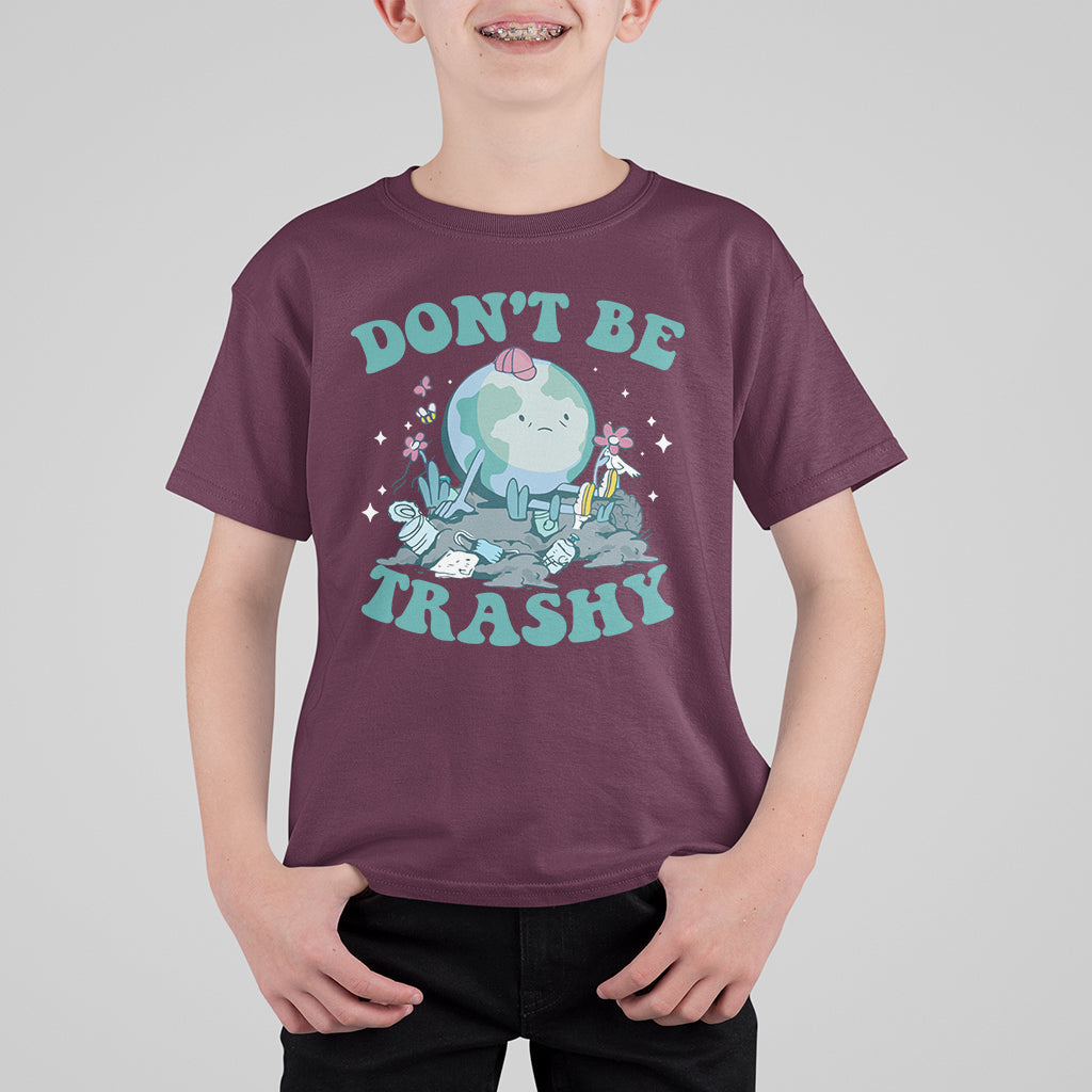 Earth Day T Shirt For Kid Earth Day Don't Be Trashy Save Our Planet Recycle Reuse Renew Rethink Environmental Awareness - Wonder Print Shop